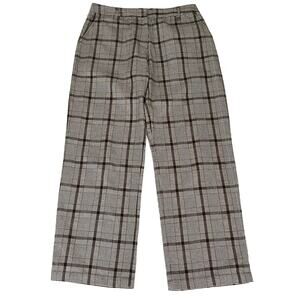 Able Wide Leg Trouser Pants Plaid Elma Whiskey Brown Glen Cotton Women’s Size 8